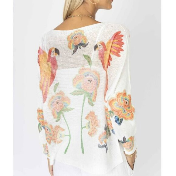NWT 🦜 Look Mode Parrot Print Batwing Sweater – Made in Italy - Picture 2 of 3